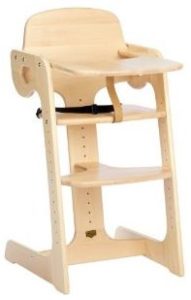 chaise haute bébé en bois