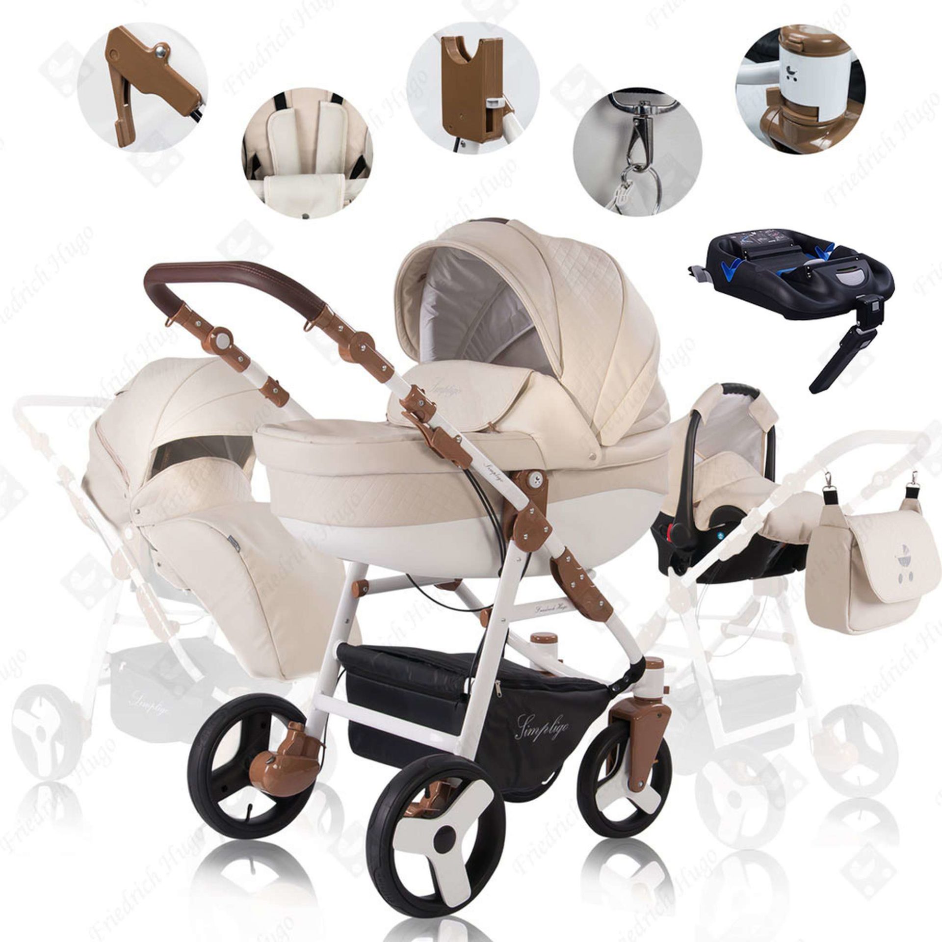 MAXI-COSI Poussette combinée 3 en 1 Zelia S iSize 4 roues avec Cosi C