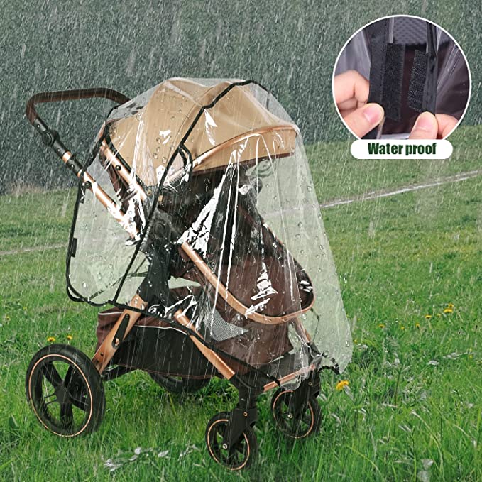 Housse de pluie universelle pour poussette, habillage pluie avec fermeture  velcro et