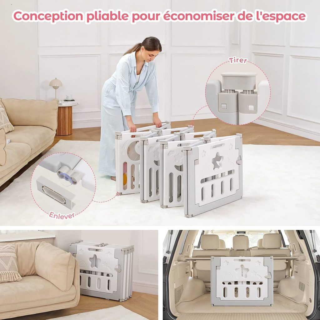 Le parc bébé pliable XXL Dripex 150×150CM : un espace sécurisé et amusant  pour votre enfant !