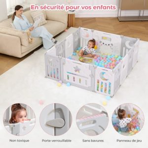 Le parc bébé pliable XXL Dripex 150×150CM : un espace sécurisé et amusant  pour votre enfant !