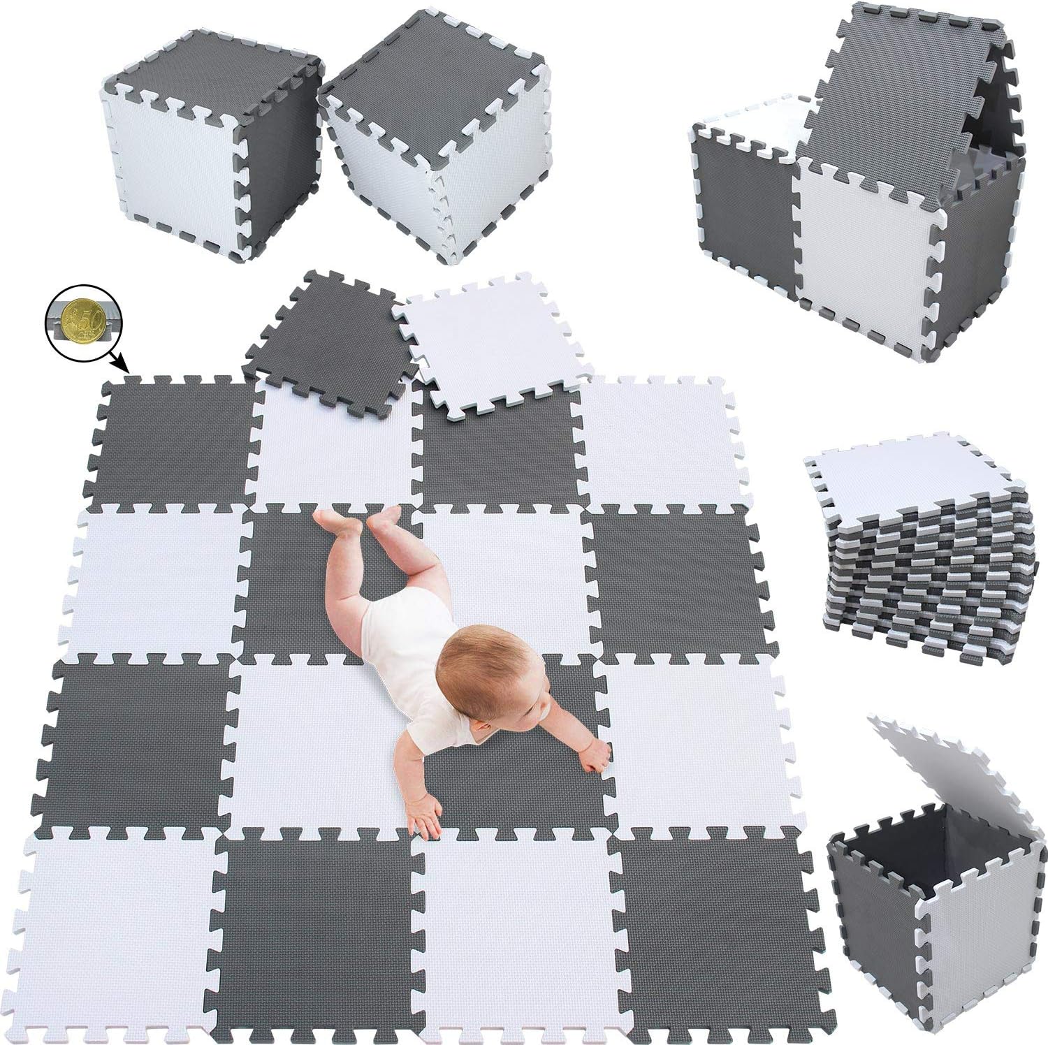 Tapis de Jeu pour Enfant Bebe 150x180x1cm Tapis de Sol XXL en